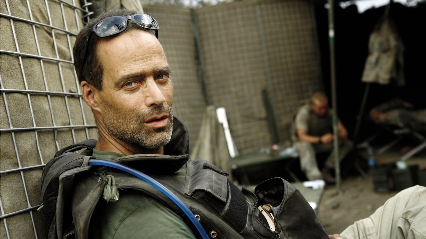 Sebastian Junger in the 2014 documentary film "Korengal," which he directed.