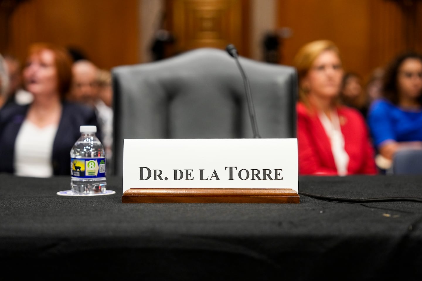 The chair intended for Steward Health Care System chief executive Ralph de la Torre was empty for the Senate hearing on Sept. 12.