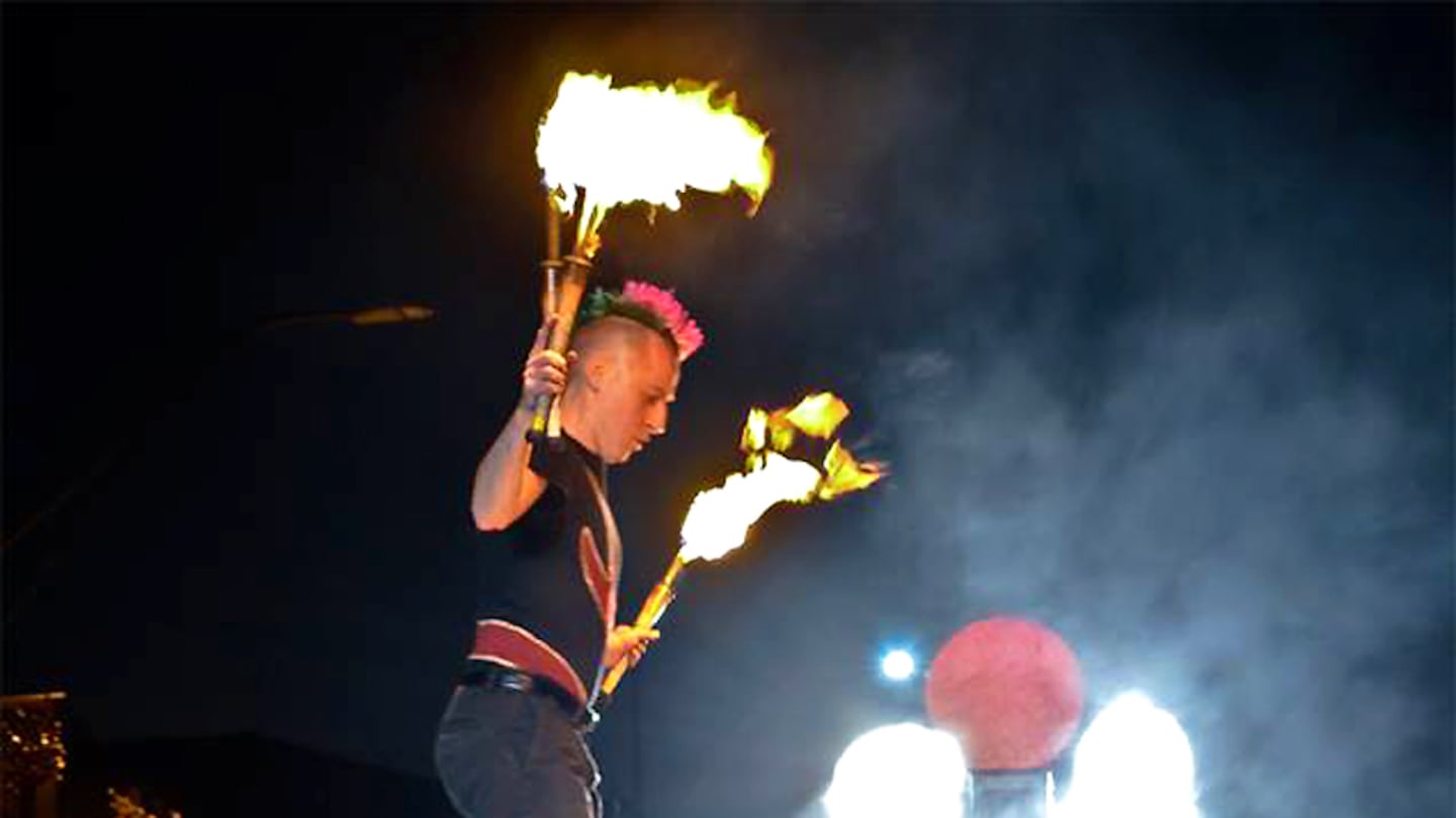 Fire throwers at the 2017 Ignite Street Food and Fire festival.