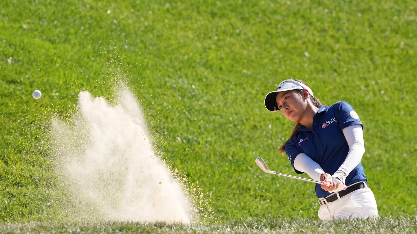 Thailand's Jeeno Thitikul ran into trouble here on No. 16, but recovered with a birdie on the 18th.