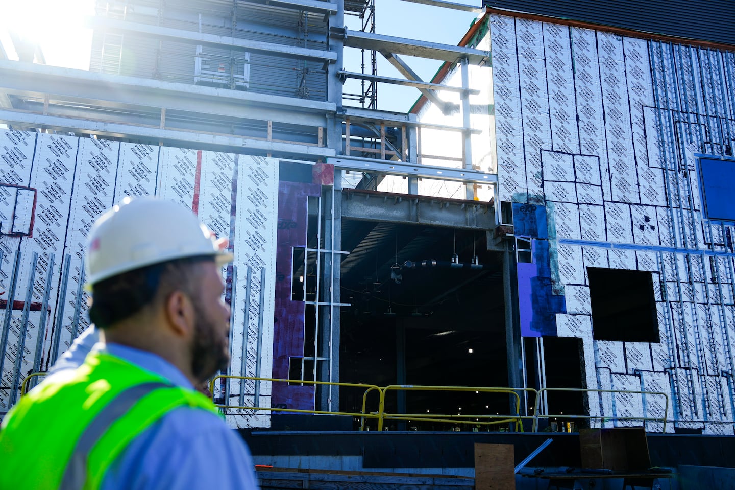 Tony Mazzucco, the general manager of the Town of Norwood, walked through the site of Norwood Hospital, which has been closed since a 2020 flood and is currently being renovated and marketed to potential new operators.