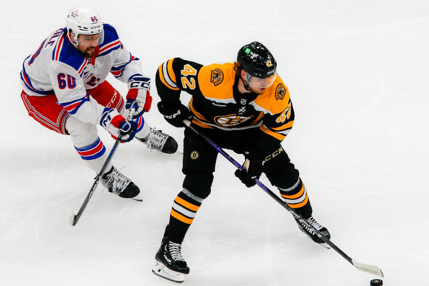 Georgii Merkulov registered zero shots on net in the Bruins' preseason opener.