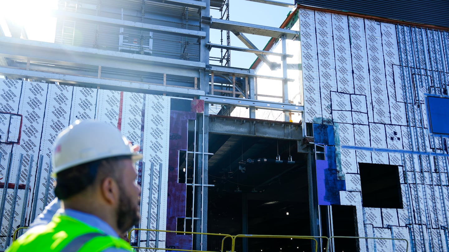 Tony Mazzucco, the general manager of the Town of Norwood, walked through the site of Norwood Hospital, which has been closed since a 2020 flood and is currently being renovated and marketed to potential new operators.