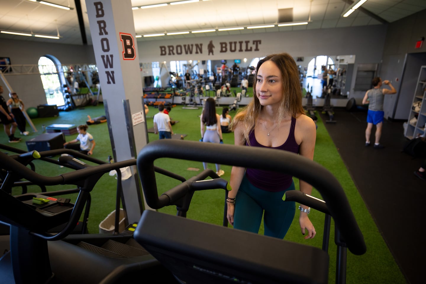 Brown University senior Elina Pipa introduced energy-generating cardiovascular machines to the Nelson Fitness Center.