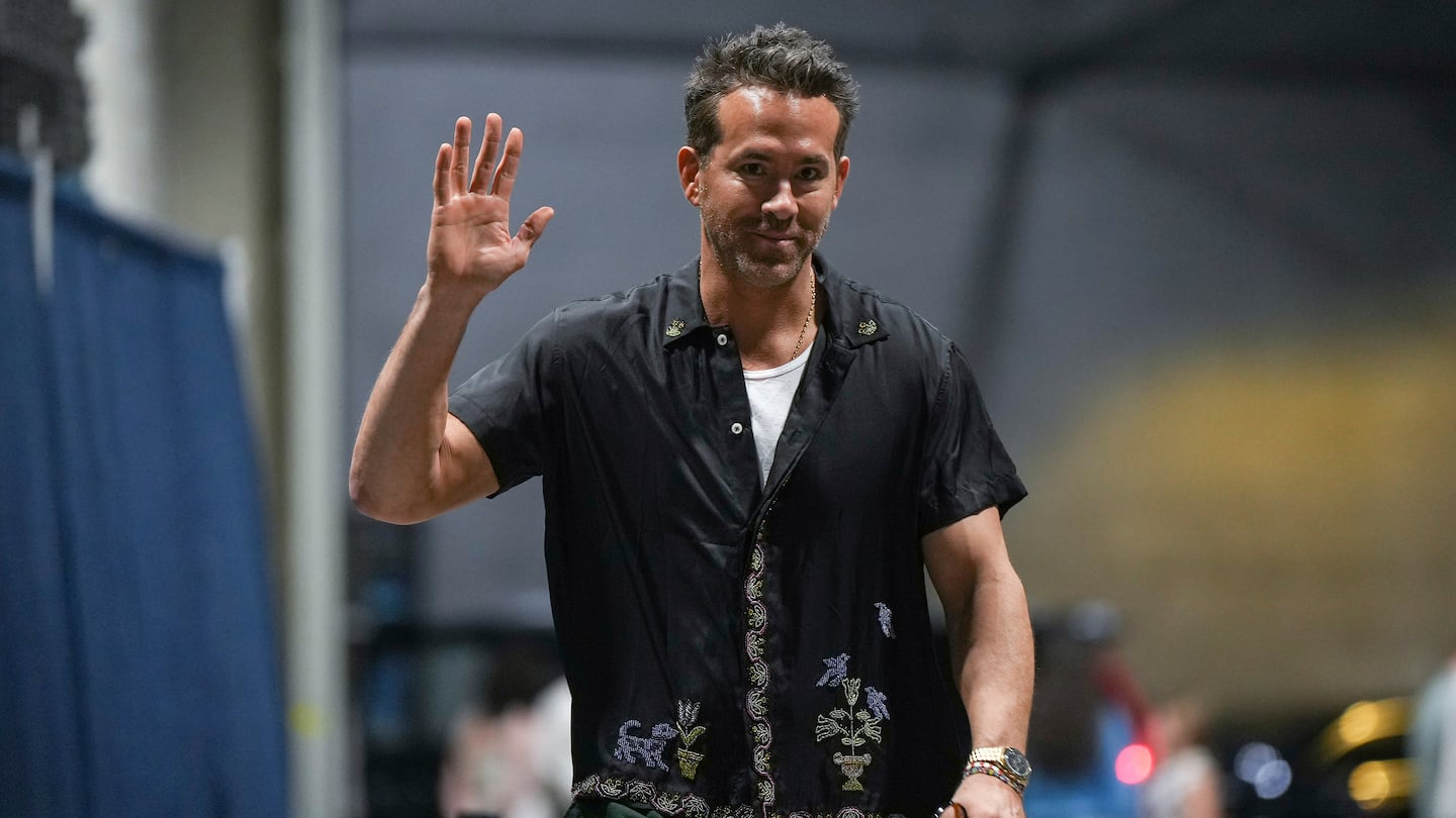 Ryan Reynolds arrives at a soccer match in Vancouver on July 27. The "Deadpool and Wolverine" star visited a 8-year old child at Mass General Hospital for Children on Friday.