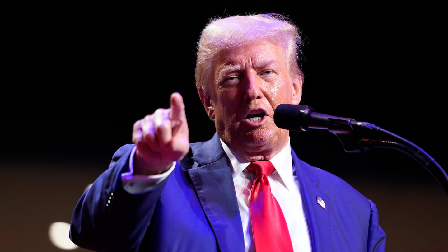 Former president Donald Trump speaks at a campaign event at the Indiana University of Pennsylvania Ed Fry Arena, Sept. 23, in Indiana, Pa.