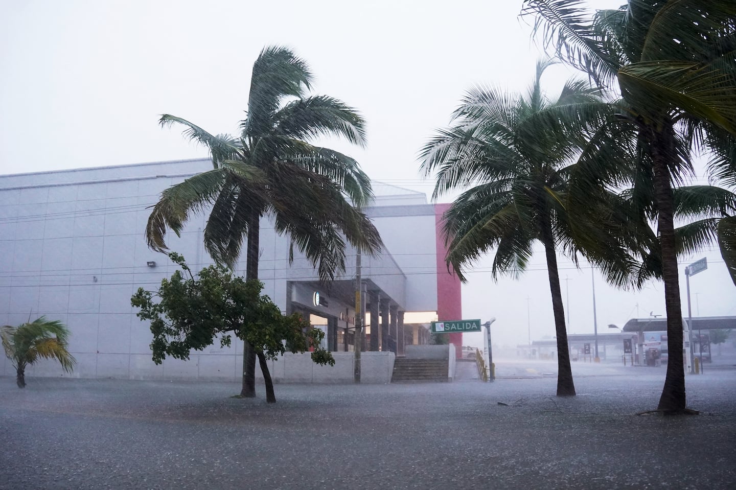 Heavy rains from Hurricane Helene fall over Cancun, Quintana Roo State, Mexico, on September 24, 2024. Helene strengthened into a hurricane on September 25 in the Gulf of Mexico and is "expected to bring life-threatening storm surge, damaging winds, and flooding rains to a large portion of Florida and the Southeastern United States," the National Hurricane Center in Miami said in its latest bulletin. (Photo by Elizabeth Ruiz / AFP) (Photo by ELIZABETH RUIZ/AFP via Getty Images)