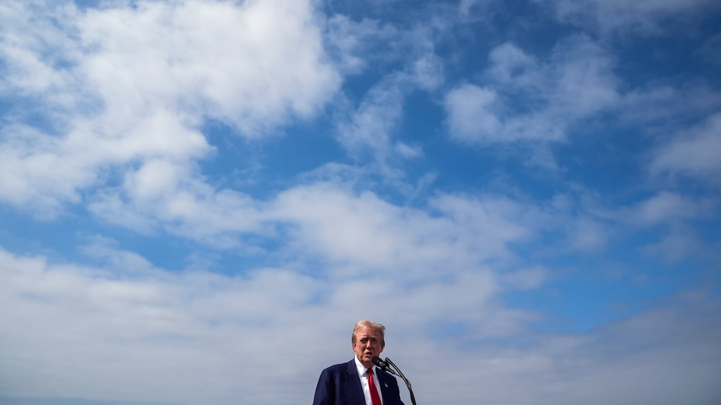 Republican presidential nominee former president Donald Trump spoke during a news conference held at Trump National Golf Club Los Angeles in Rancho Palos Verdes, Calif., on Sept. 13.