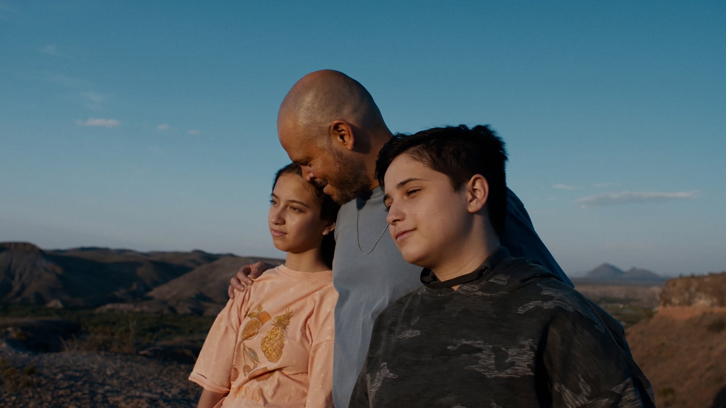 Allison Salinas, René "Residente" Pérez Joglar, and Kimaya Thais Limon in a scene in "In the Summers," directed by Alessandra Lacorazza.