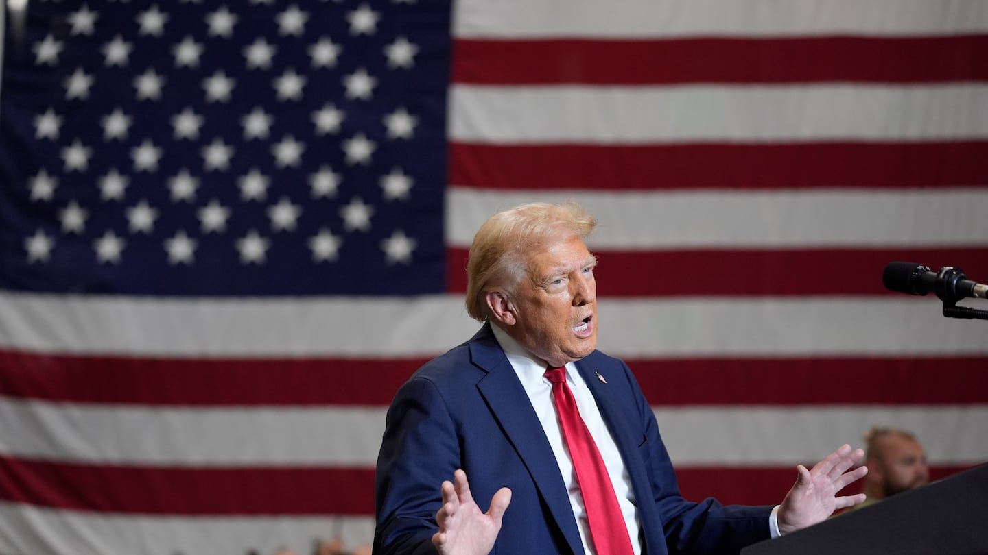 Republican presidential nominee former President Donald Trump speaks during a campaign event, Wednesday, Sept. 25, 2024, in Mint Hill, N.C.