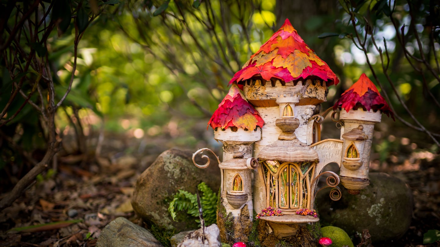 The exhibit, "Enchanted Forest, Nature-Inspired Fairy Houses," is open at the New England Botanic Garden at Tower Hill in Boylston.