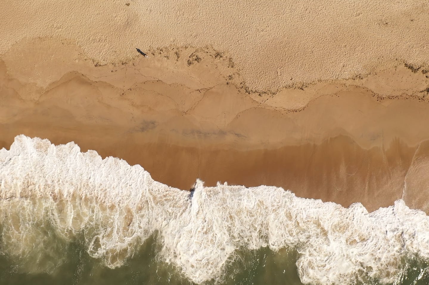 The shoreline at Quonochontaug Beach in Westerly, Rhode Island.