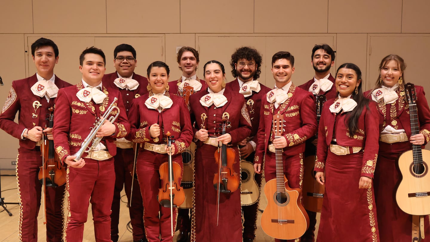 Members of last year's ensemble before a performance.