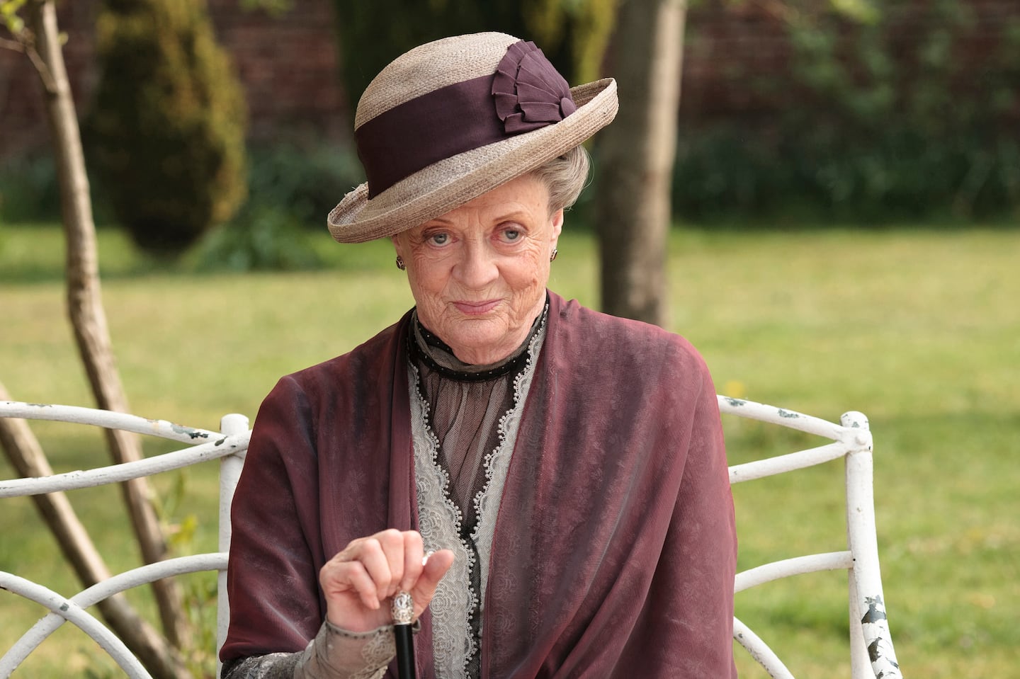 Maggie Smith as the Dowager Countess Grantham in a scene from the second season on "Downton Abbey."