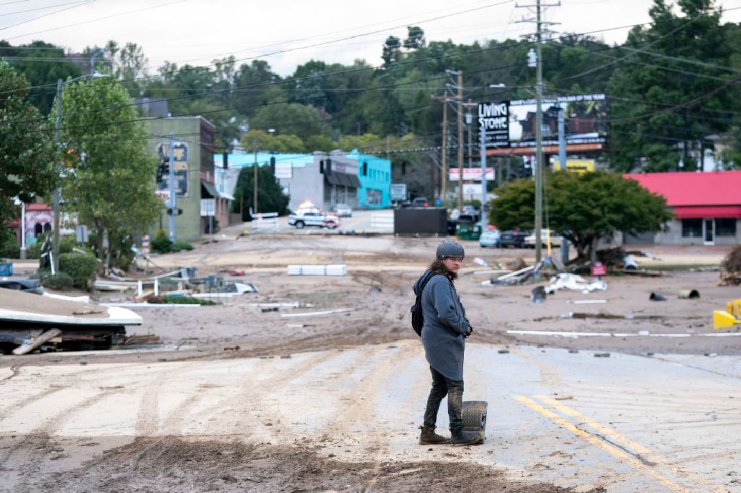 Cleanup was underway on Sunday in Asheville, N.,C., after Helene.