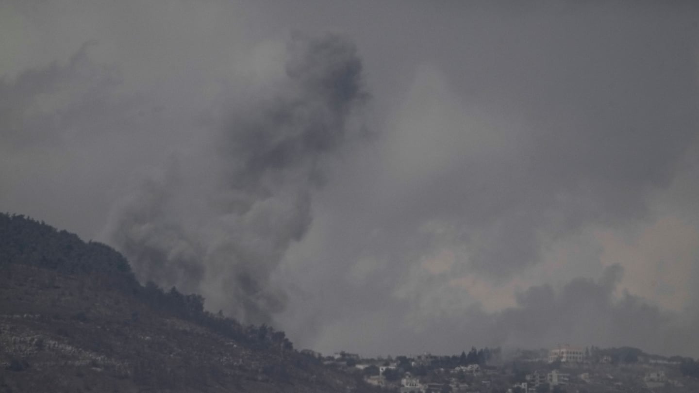 Smoke rose following Israeli shelling in southern Lebanon as seen from northern Israel, Tuesday, Oct. 1, 2024.