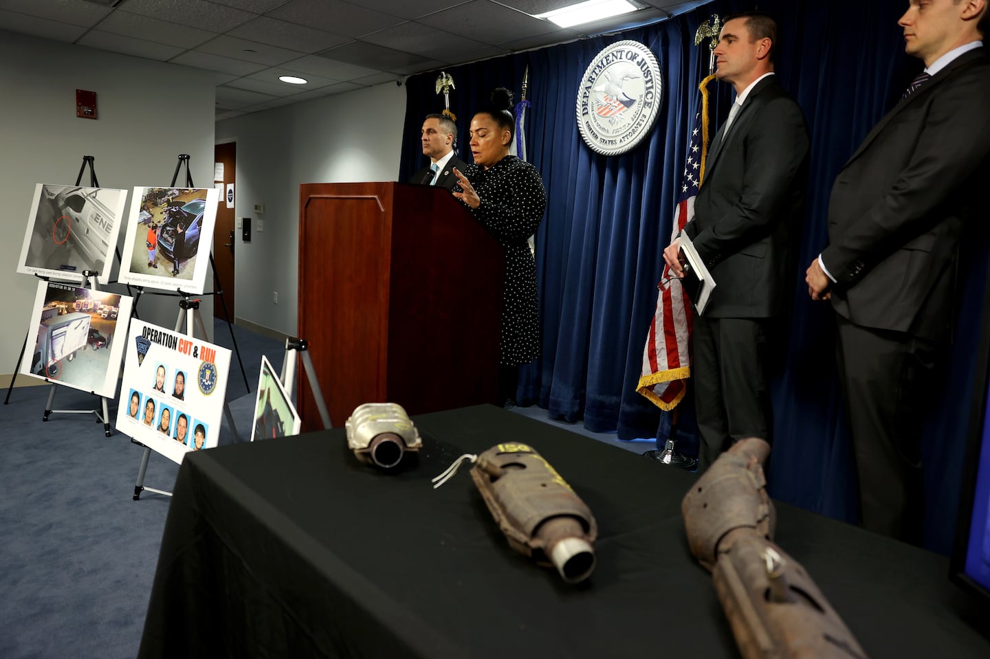 Then-US Attorney Rachael S. Rollins, spoke at an April 2023 press conference  along with other law enforcement , to announce the arrest of the seven member crew. Davila got 10 years Tuesday.