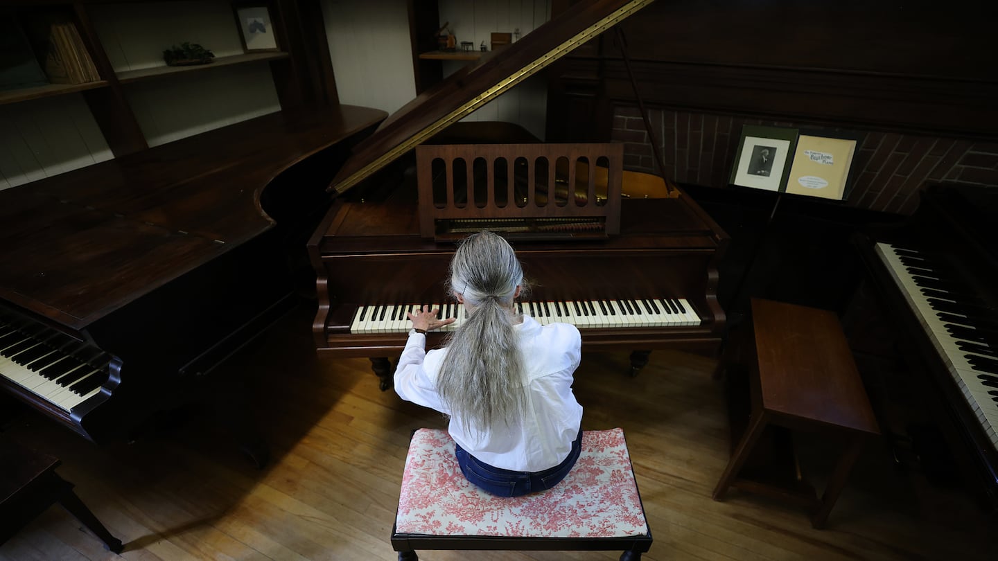 Patricia Frederick plays on an Erard piano from 1928 at the Frederick Historical Piano Collection, a study center for musicians home to over two dozen grand pianos from 1790 through the early 20th century in playing condition.