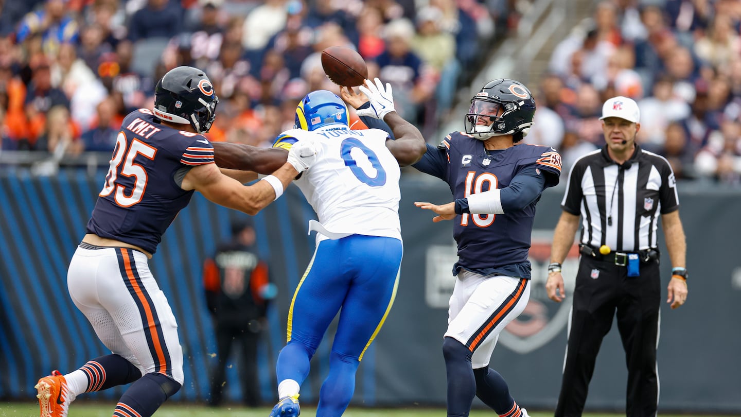 Caleb Williams of the Bears is one of three rookie quarterbacks starting in the NFL this season.