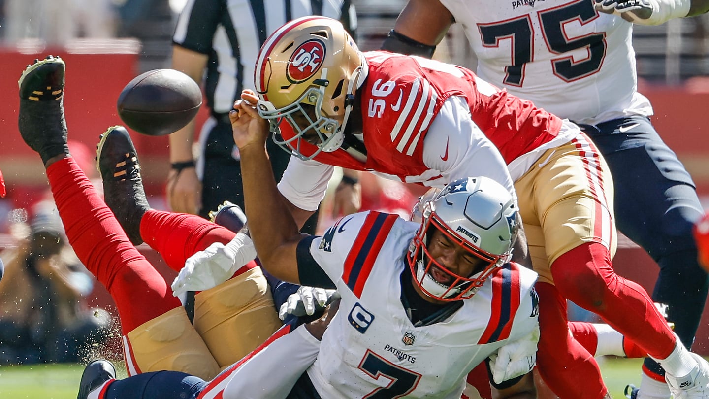 Jacoby Brissett has been sacked 15 times through the first four games of the season.