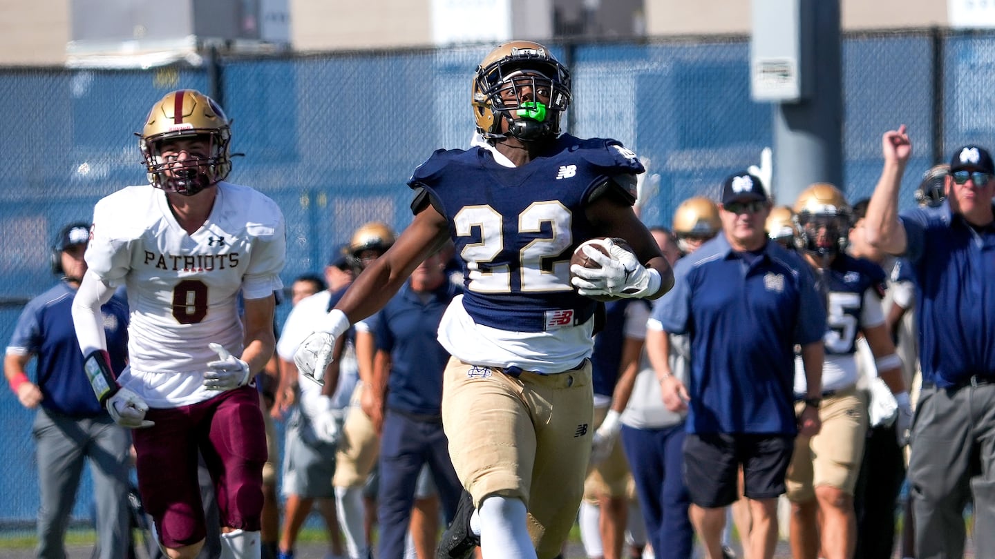 Malden Catholic's Stevie Joseph Jr. breaks loose for a 65-yard score in the first half.