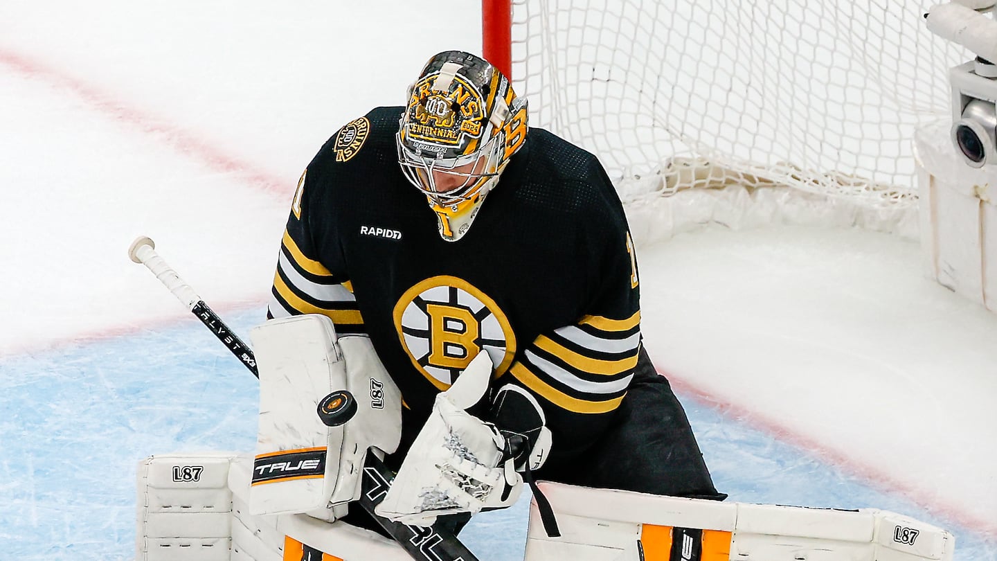 Jeremy Swayman's .933 save percentage was best among playoff goalies.