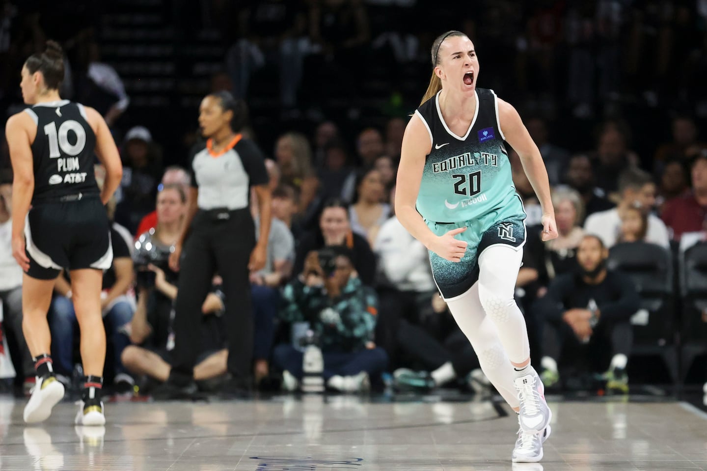 Sabrina Ionescu scored 22 points as the Liberty avenged a 2023 WNBA Finals loss to the Aces by eliminating them in the semifinals this year.