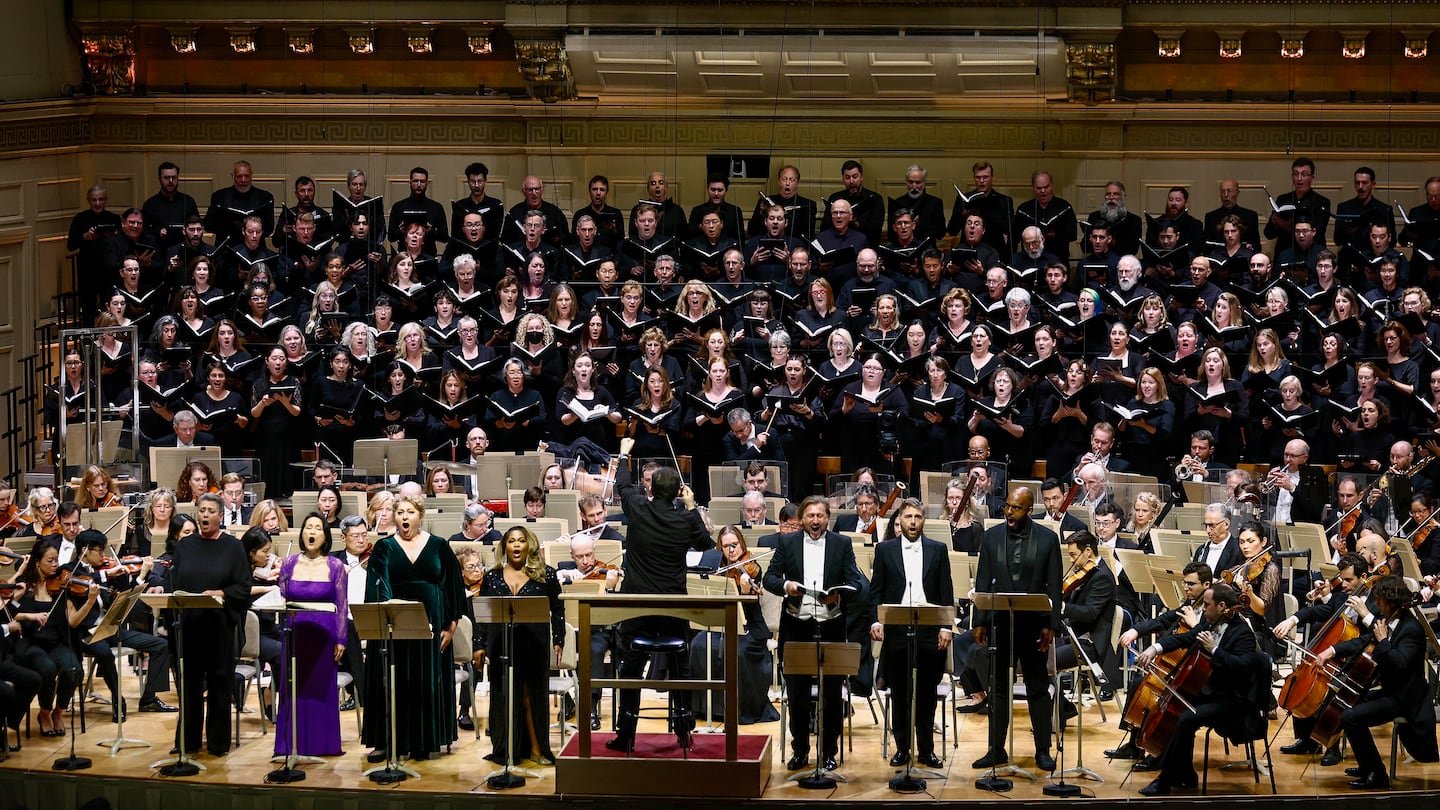 Boston Symphony Orchestra performing Mahler's Symphony No. 8 Friday at Symphony Hall.