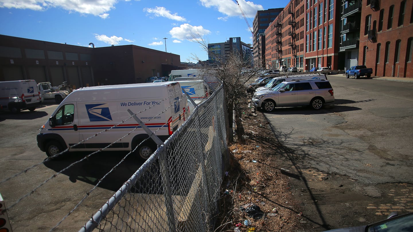 United States Postal Service vehicles in Boston.