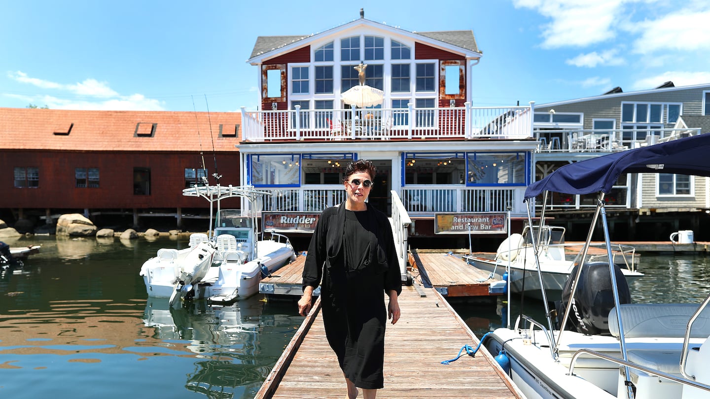 Barbara Lynch in June 2022 getting ready to open The Rudder in Gloucester.