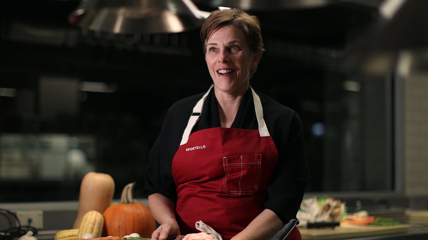 Chef Barbara Lynch in the kitchen of Menton in 2017.