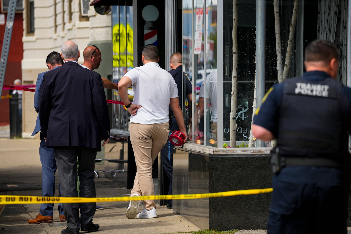 The scene of the Labor Day shooting at the Exclusive Barber Shop in Dorchester.

STANDALONE