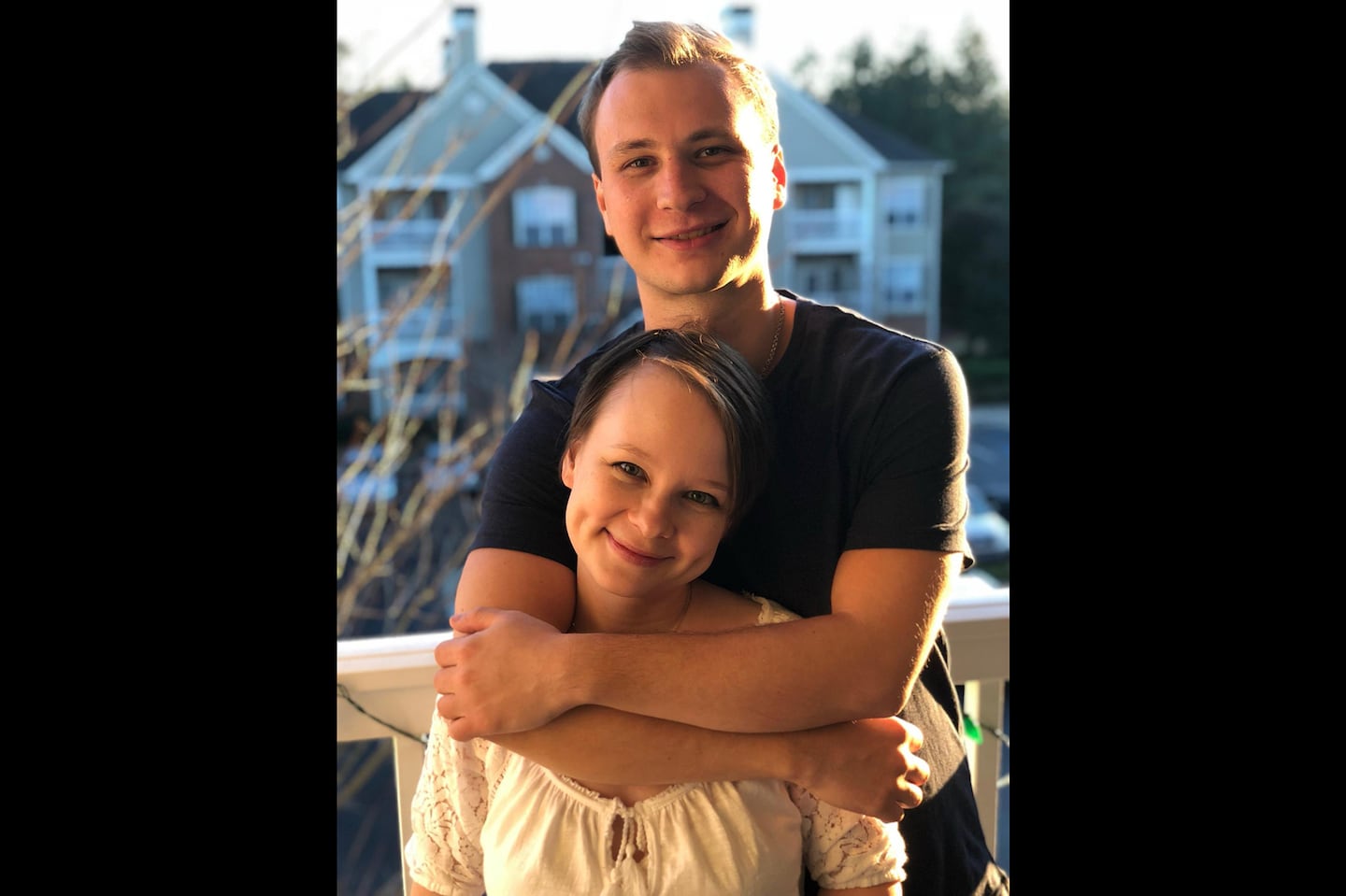 US Marine veteran Robert Gilman with his sister, Lexie. Gilman has been imprisoned in Russia since January 2022.