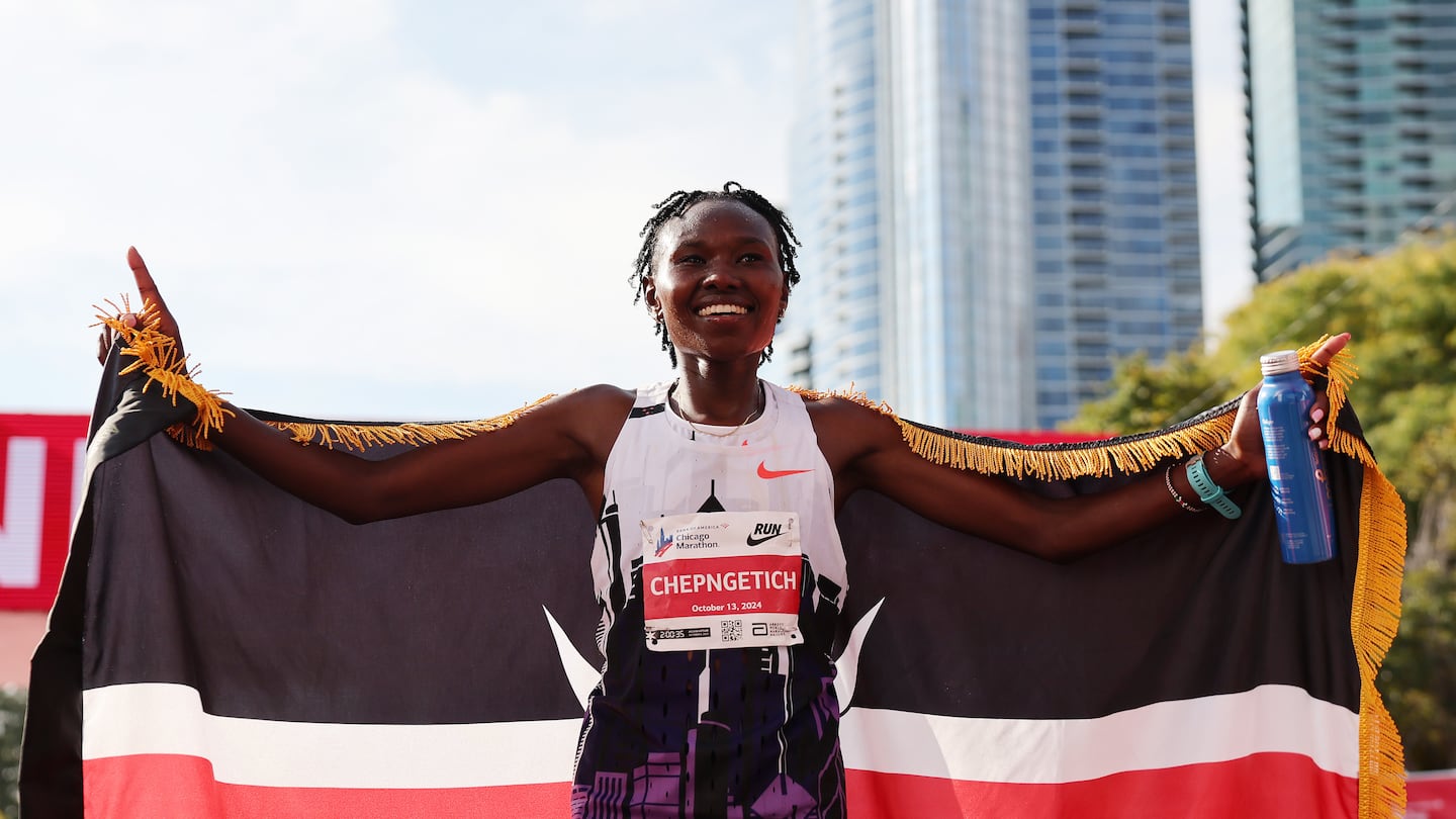 Ruth Chepngetich of Kenya won the Chicago Marathon for the third time on Sunday.