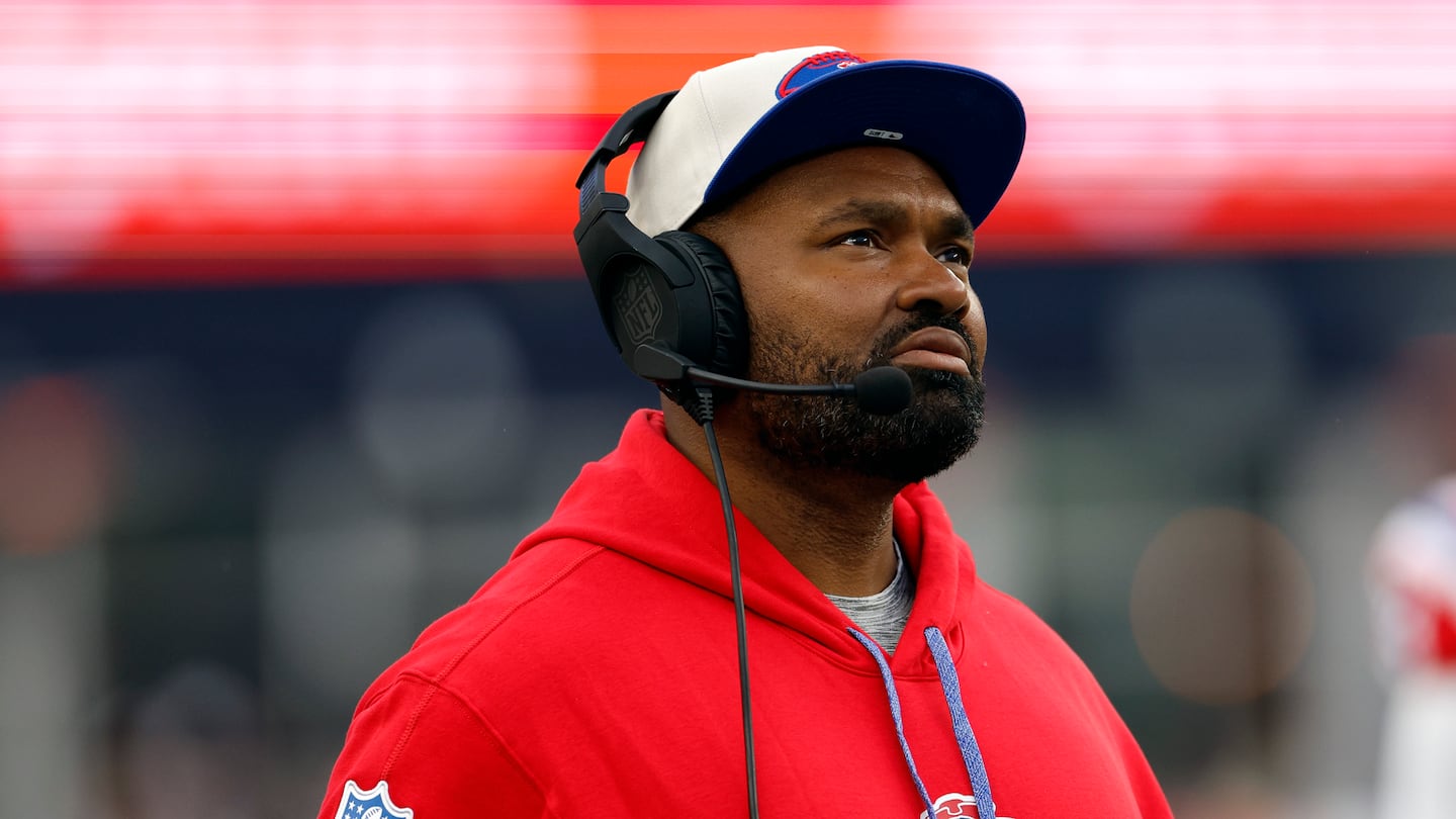 Jerod Mayo watches the Texans score a touchdown during the fourth quarter.