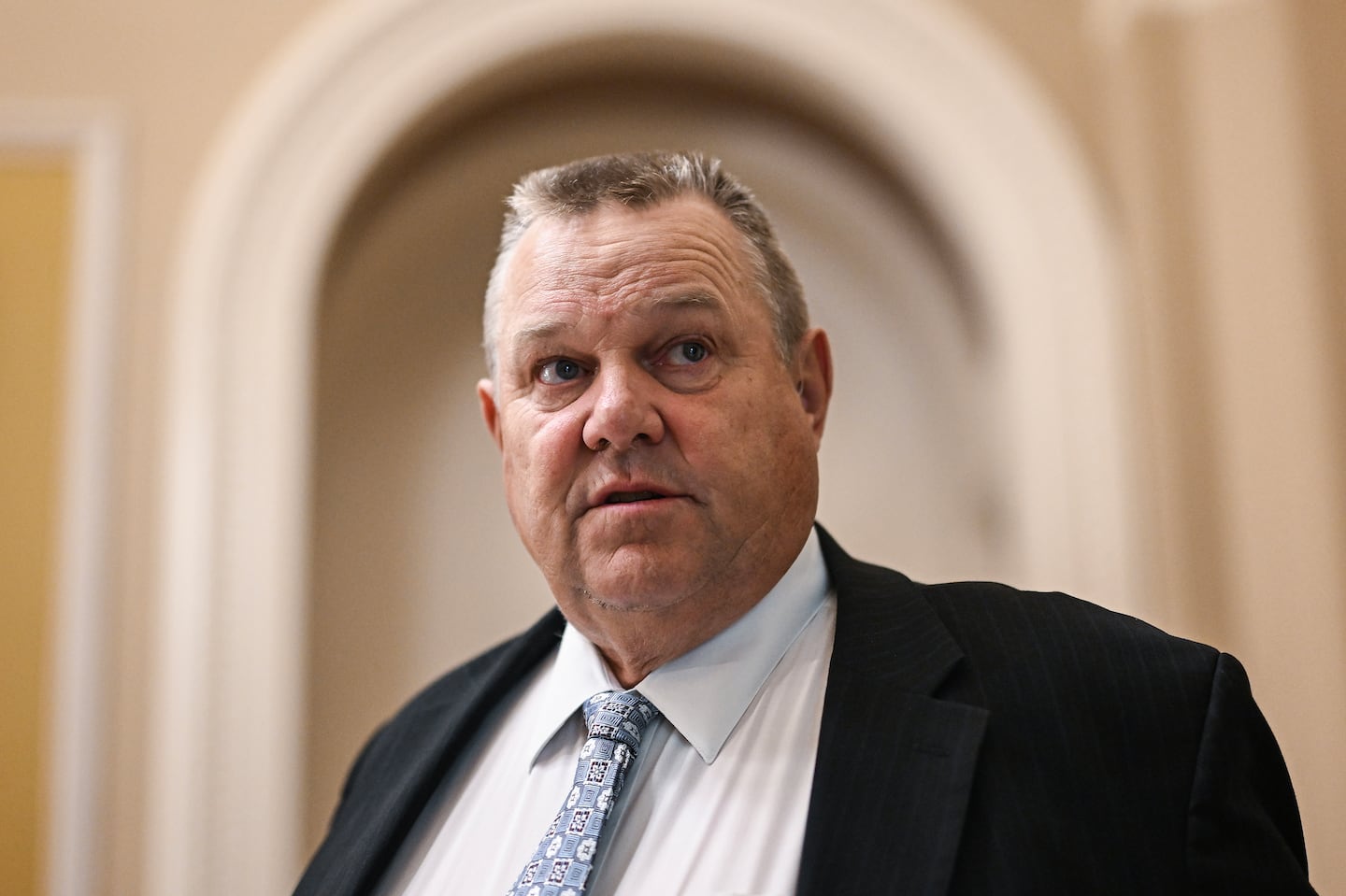 Senator Jon Tester at the US Capitol in Washington on Sept. 27, 2023.