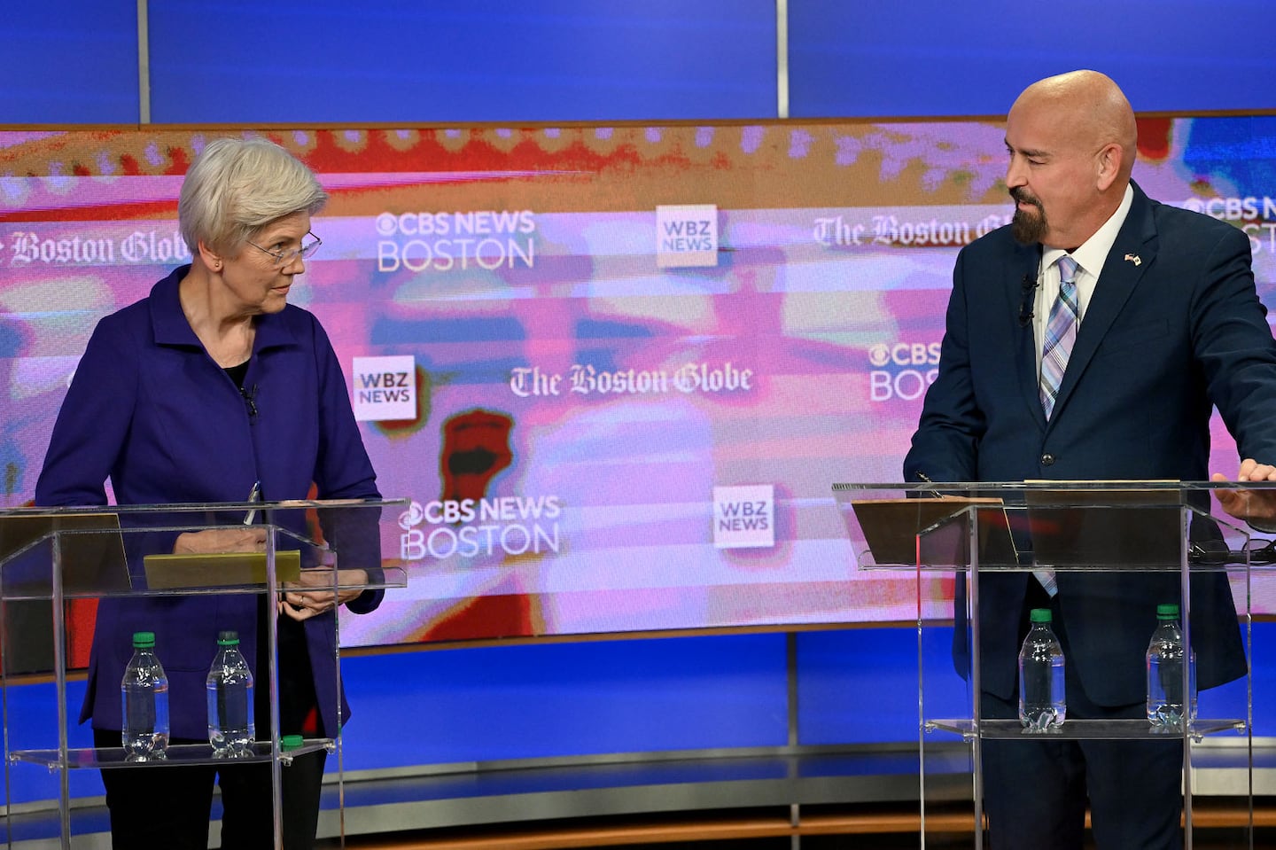 Senator Elizabeth Warren and GOP challenger John Deaton.