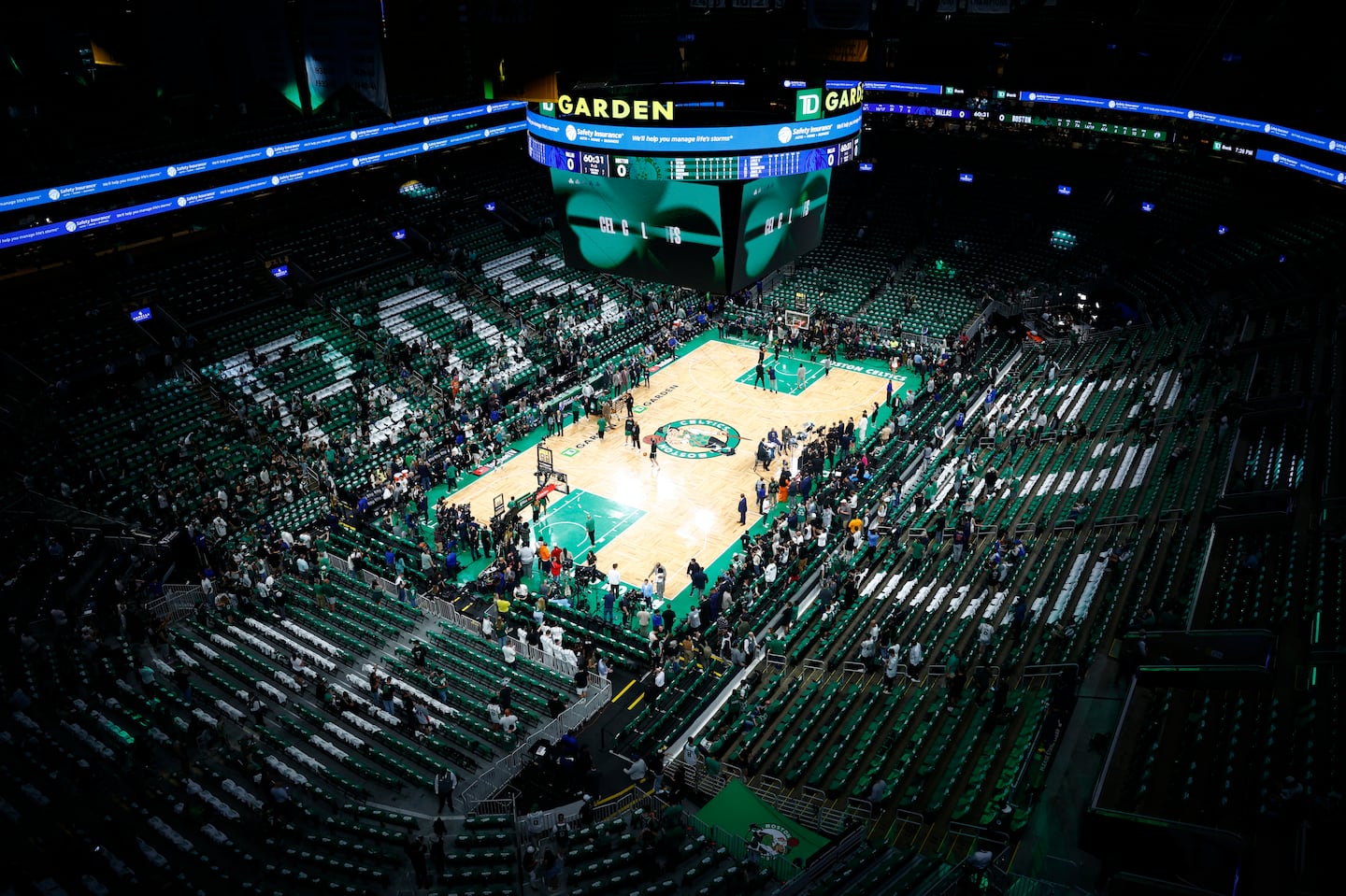 The court in TD Garden before Game 1 of the NBA Finals on June 6.