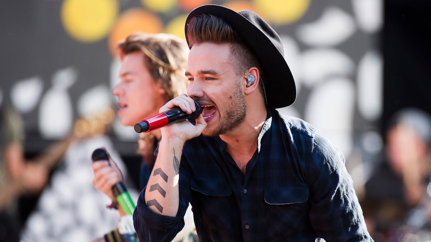 One Direction members, from right, Liam Payne and Harry Styles perform on ABC's "Good Morning America" at Rumsey Playfield/SummerStage on Aug. 4, 2015, in New York.