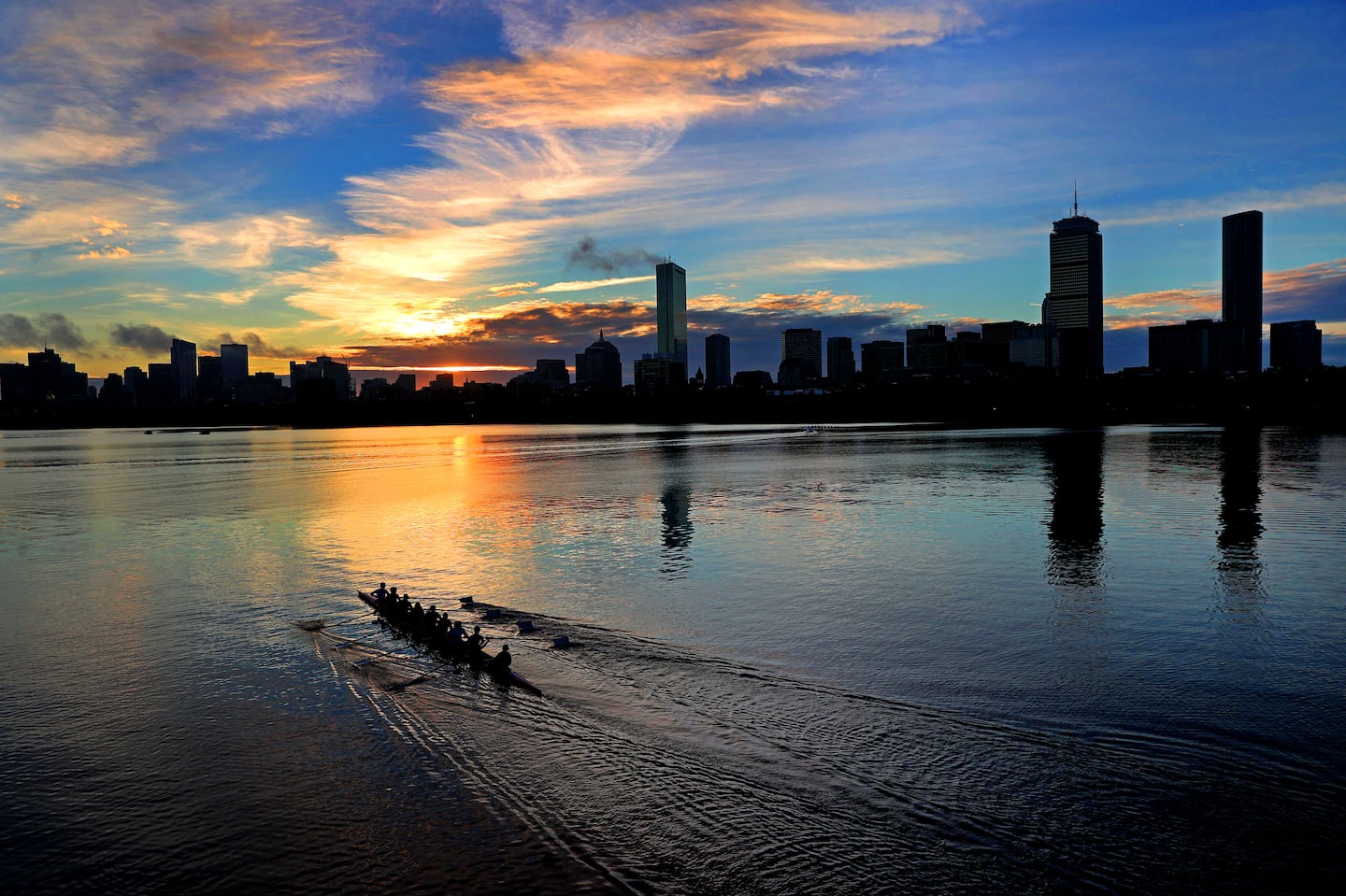 Athletes trained at sunrise on the Charles River ahead of the 2023 regatta.