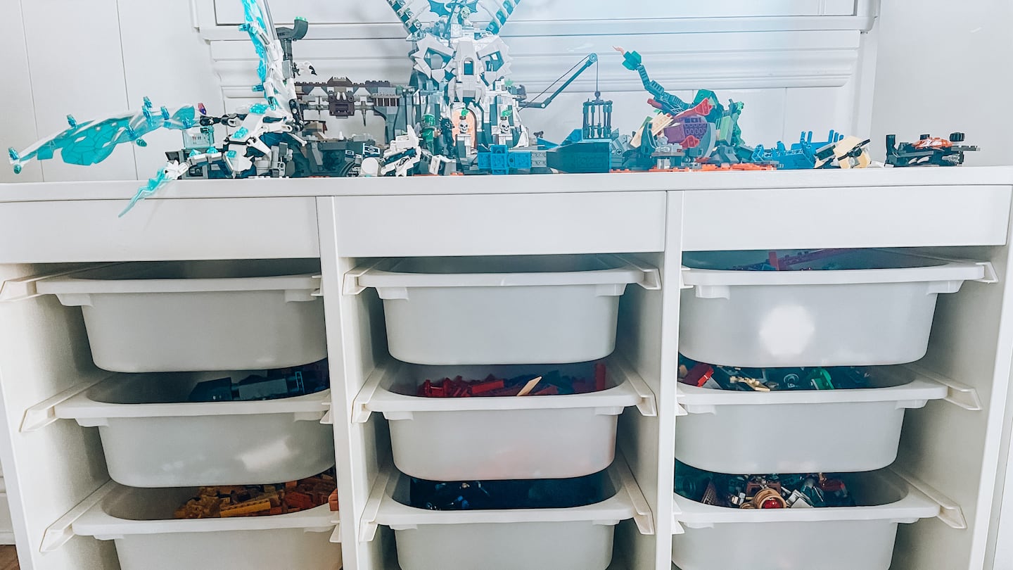 For younger kids, IKEA has great, affordable bins.