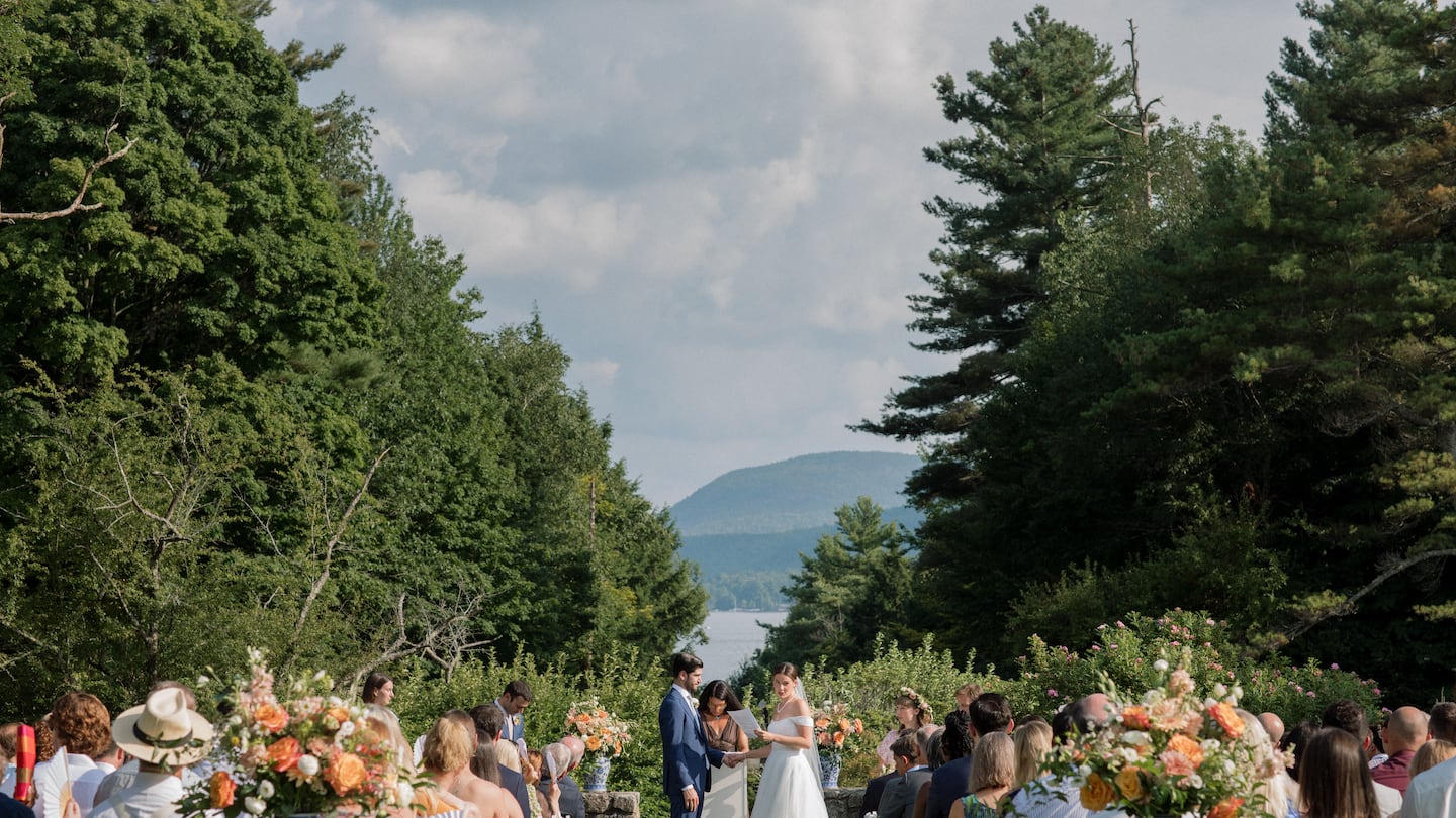 Salem couple Brontë McGarrah and Carter Laible wed at the John Hay Estate at the Fells in Newbury, N.H., where her family has ties going back generations, in August.