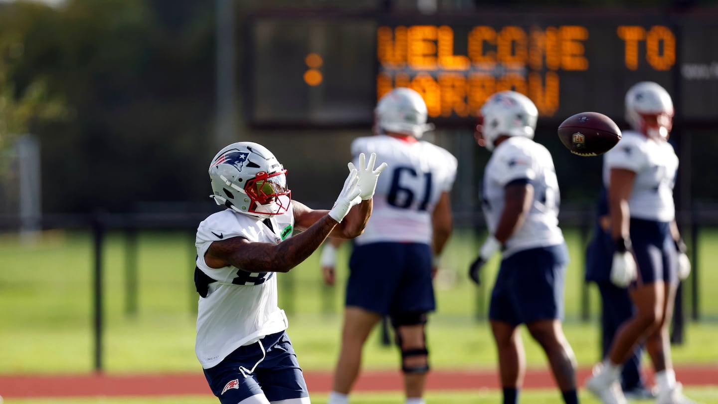 Kendrick Bourne and the Patriots practiced on Friday at London’s famous Horrow School in preparation for Sunday’s game at Wembley Stadium.