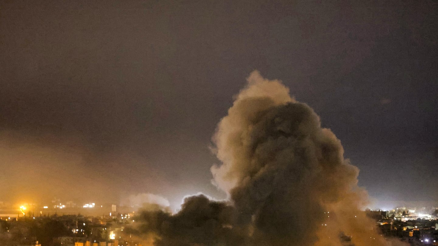 Smoke rose from the site of an Israeli airstrike in Beirut's southern suburbs on Tuesday.