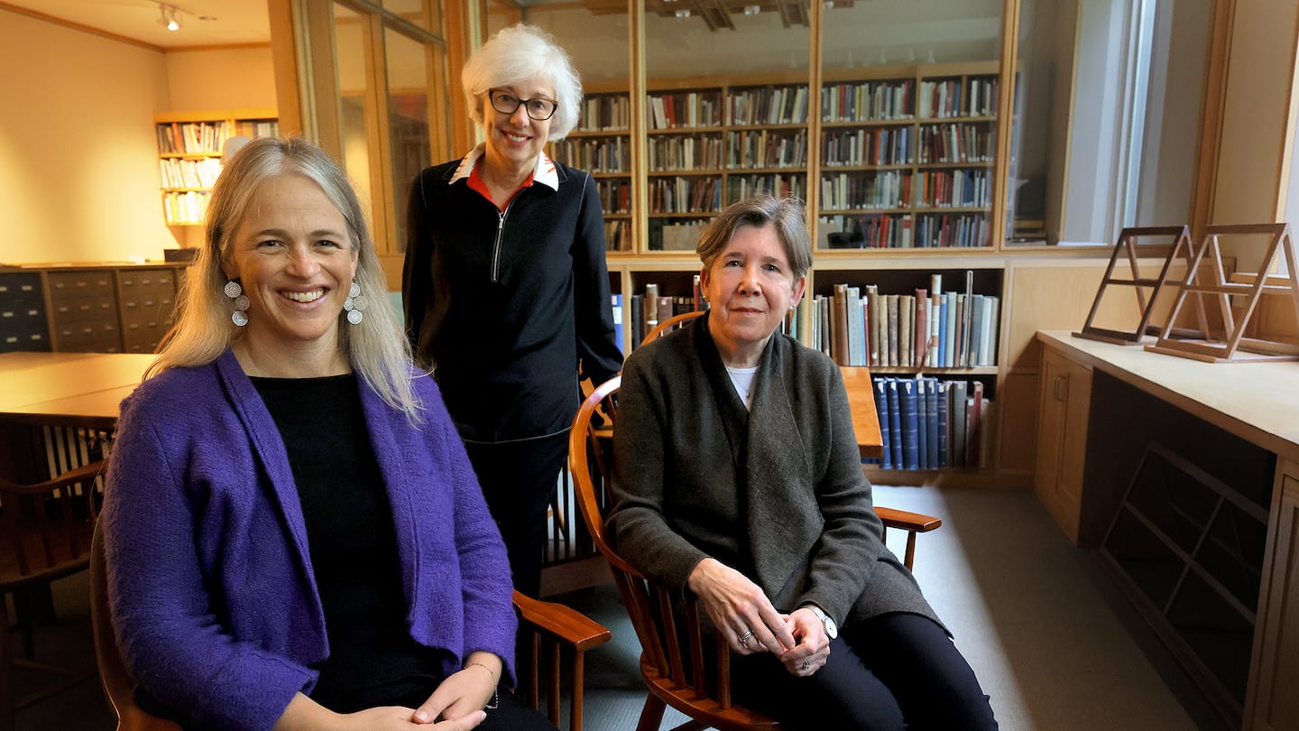 The Museum of Fine Arts celebrates 100 years of collecting photography. Left to right: curators Kristen Gresh, Anne Havinga, and Karen Haas.