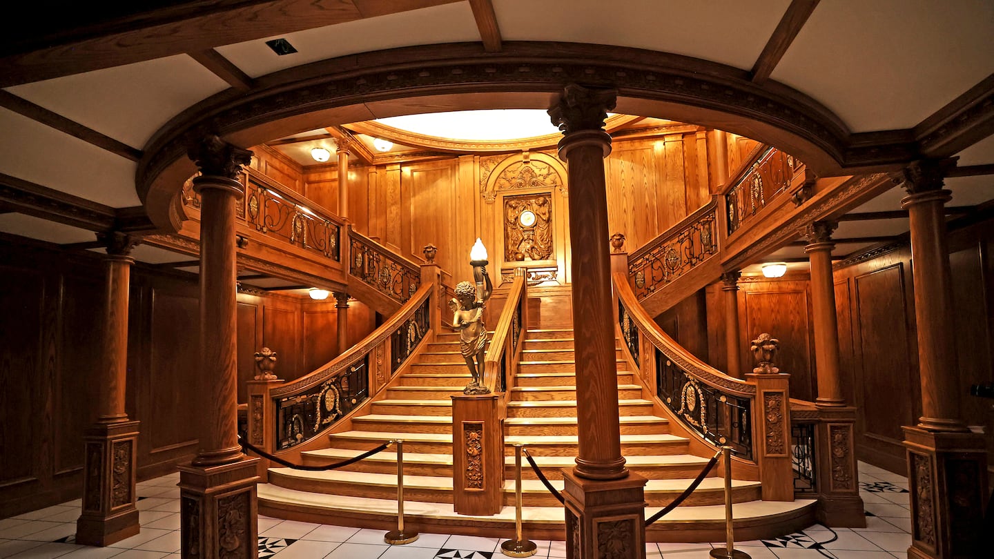 A recreation of one of the Titanic's grand staircase.