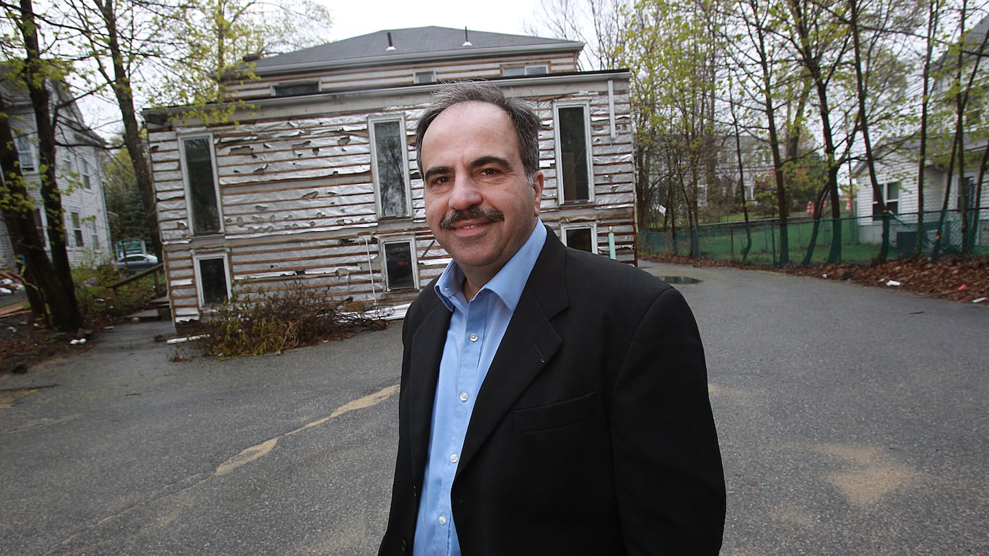 A 2016 file photo of Leo Sarkissian at the construction site of the new Arc offices.