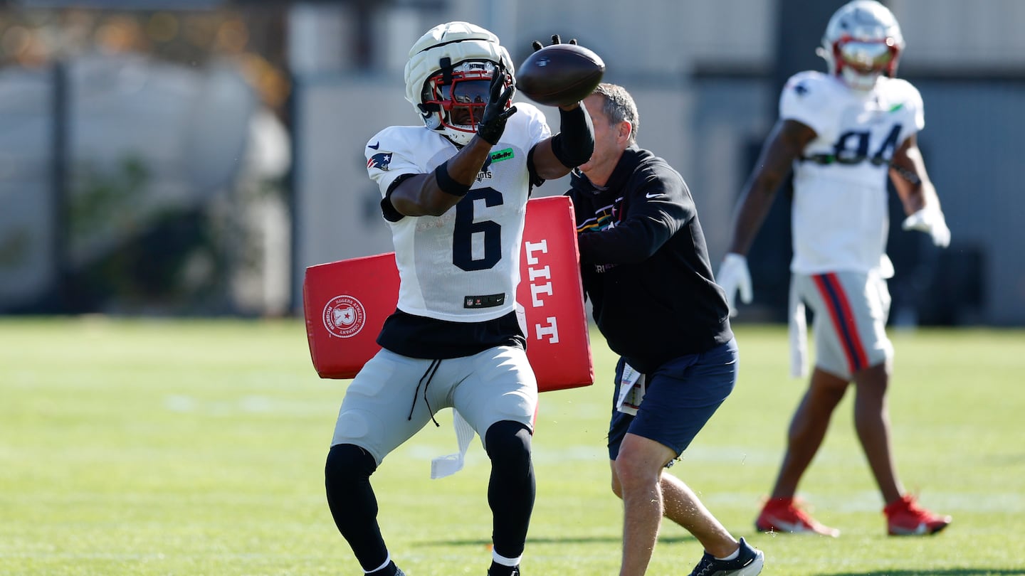 Javon Baker was back at work on the practice field in Foxborough this week after the Patriots returned from London.