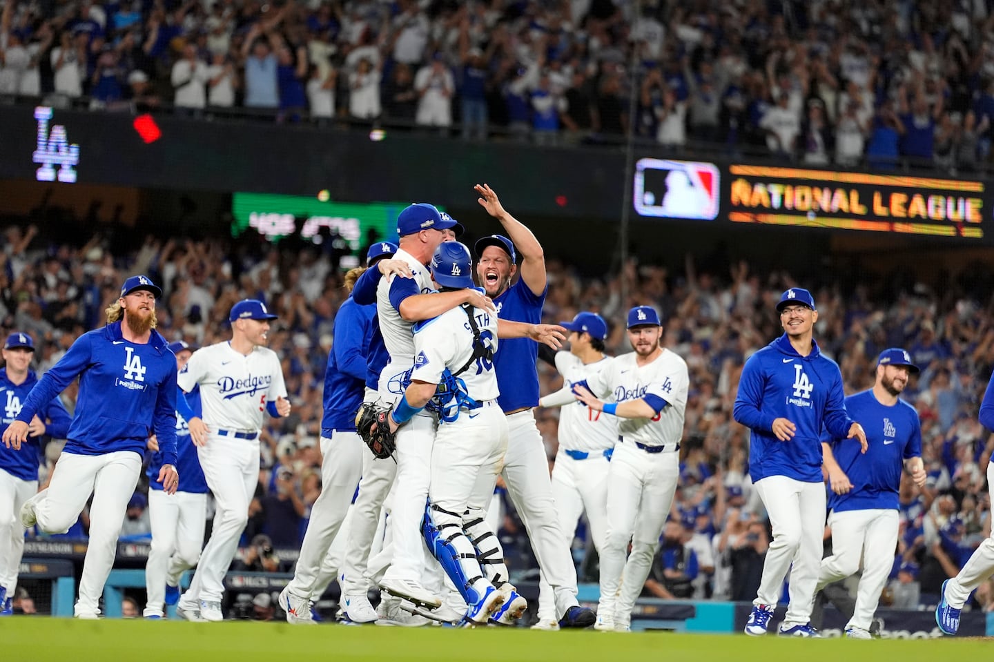 The Dodgers wrapped up the National League pennant last Sunday by finishing off one New York team (the Mets) to set up a World Series against the other one (the Yankees).