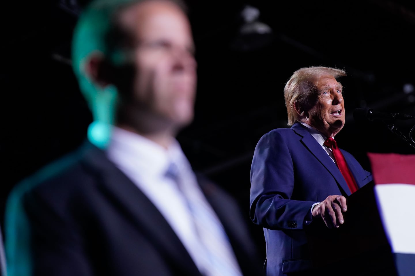 Republican presidential nominee Donald Trump speaks during a campaign event in Detroit on Oct. 18.